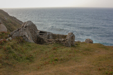 ruins near the sea in Estaca de Bares,Spain