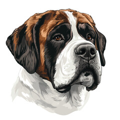 Saint Bernard &ndash; A Majestic and Noble Vector Illustration of a Saint Bernard
