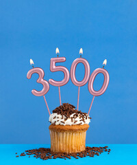 Candle number 3500 - Number of followers or likes.