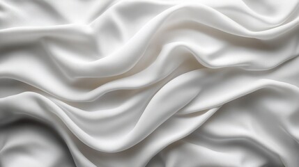 Obraz premium A smooth, white fabric lies in folds, capturing soft light that highlights its texture and flow. The gentle curves create a serene and inviting atmosphere
