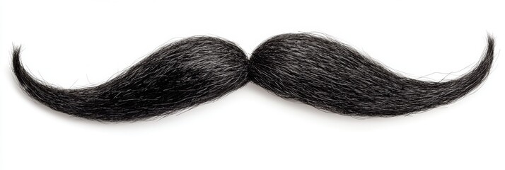 Black mustache isolated on white background; costume accessory