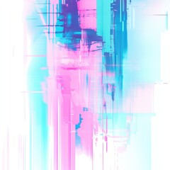 Obraz premium Abstract digital artwork featuring vibrant pink and blue vertical streaks and gradients.