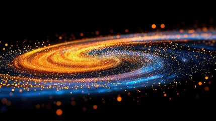 Fototapeta premium Cosmic swirl galaxy, space background, abstract art, design element
