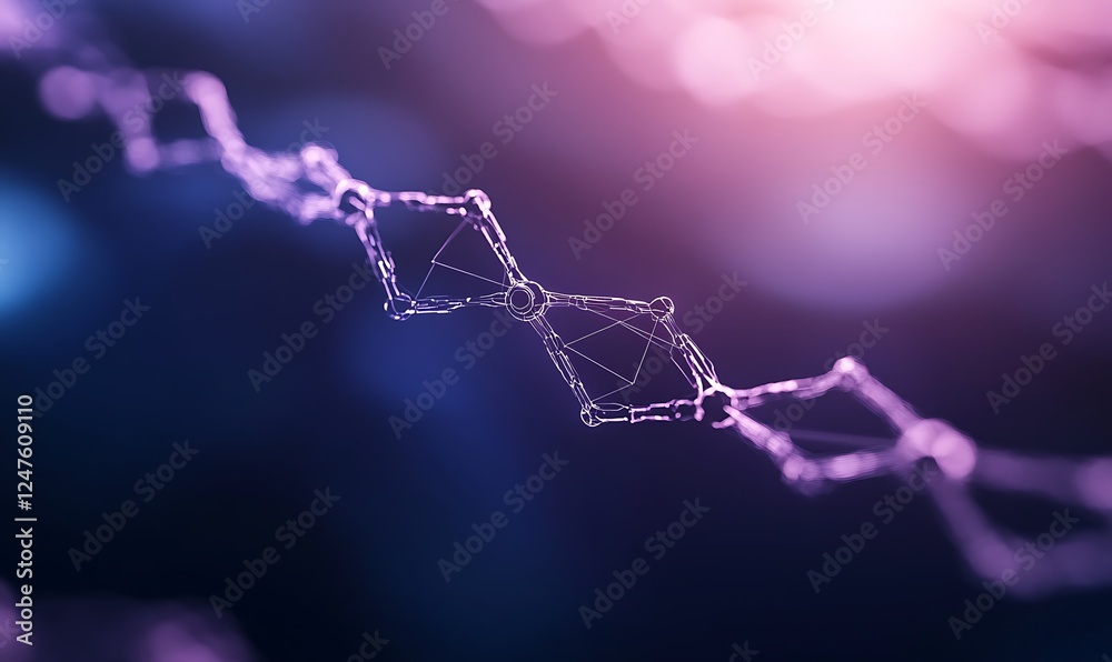 Aufkleber abstract concept of dna structure with a colorful, blurred background highlighting genetic elements.