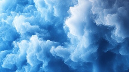 Naklejka premium Dynamic blue smoke clouds abstract art digital imagery atmospheric scene close-up aesthetic design