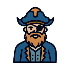 Bearded Pirate Captain Icon
