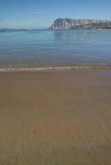 View of the sea and coast of Tavolara and Molara islands from Capo Coda Cavallo, cape, San Teodoro, Olbia, Nuoro, Sardinia, Italy