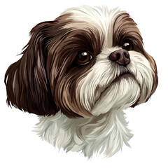 Shih Tzu Head – A Cute and Charming Vector Illustration of a Shih Tzu’s Head
