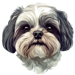 Shih Tzu Head – A Cute and Charming Vector Illustration of a Shih Tzu’s Head
