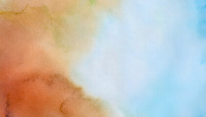 Fototapeta premium Blue orange watercolor background. Paper texture for artist