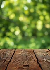Wooden table on green bokeh background bokeh green bokeh green abstract background light bright blur pattern