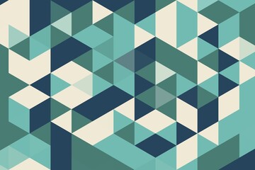 High-quality navy blue and teal triangle pixel art featuring geometric symmetry. Digital abstract pattern concept