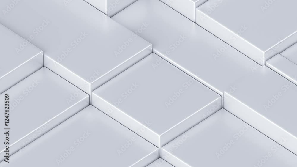 Poster white minimal abstract background. simple geometric animation for corporate concept. 3d render motio