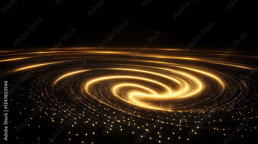 Aufkleber A futuristic image of a glowing data stream flowing in a spiral pattern.