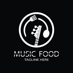 food music logo design on black background