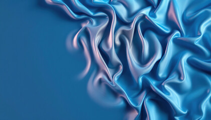 Obraz premium Draped Blue Silk Fabric Texture Background