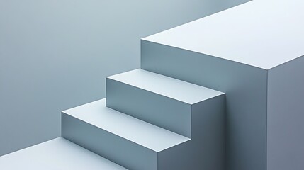 Abstract Grey Steps Minimalist Geometric Design