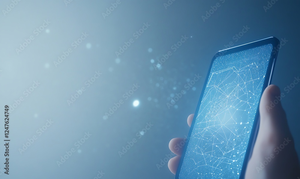 Poster A futuristic AI-powered business assistant display showcasing advanced technology and innovation.