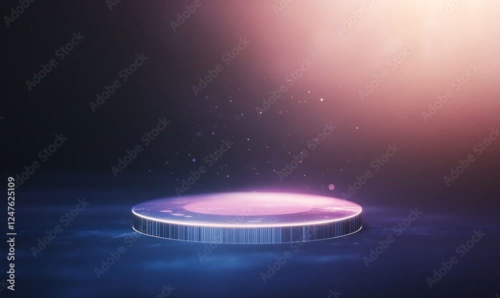 Fototapete A floating holographic pie chart display showcasing custom data visualization.
