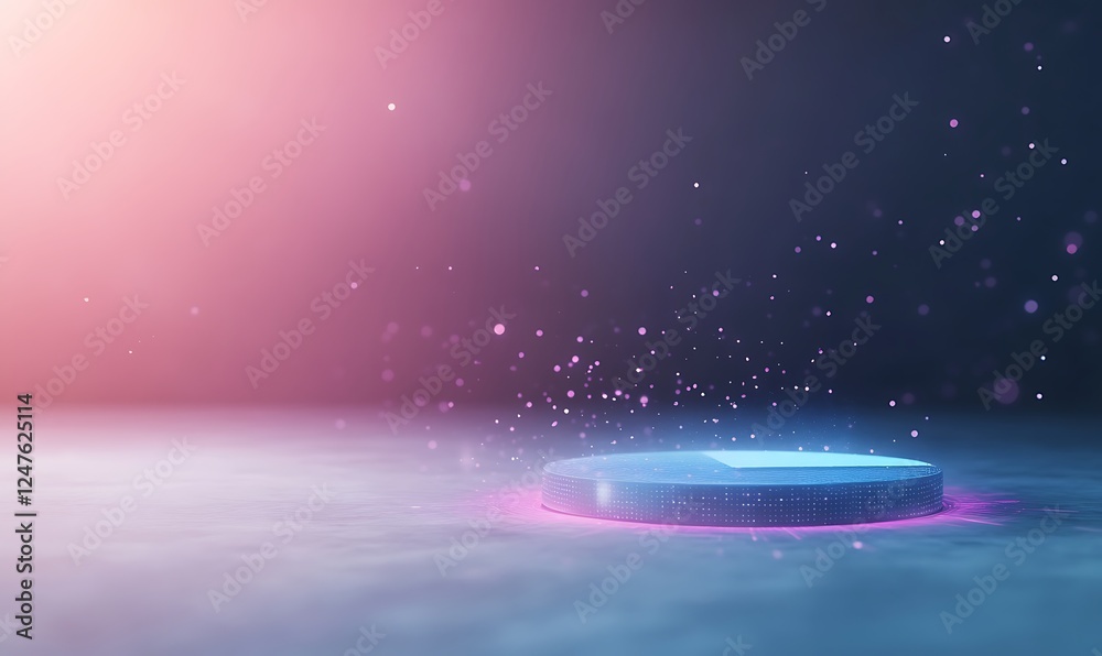 Fototapete A holographic pie chart display visually representing customizable data metrics.