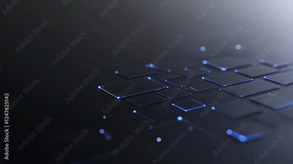 Poster a futuristic business plan interface featuring floating holograms and modern design elements.