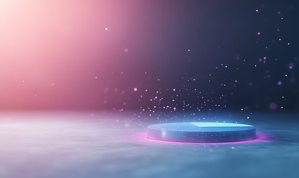 A holographic pie chart display visually representing customizable data metrics.