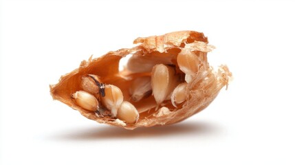 Seed of Life: A close-up image reveals the intricate details of a seed, with tiny grains nestled inside a protective husk, showcasing nature's delicate cycle of life.