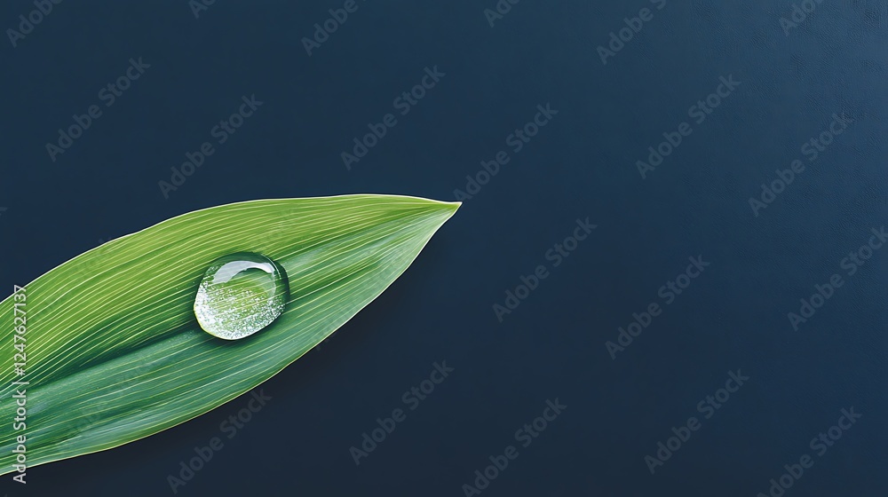 Leinwandbilder a close-up image capturing the intricate details of a single water droplet on a surface.