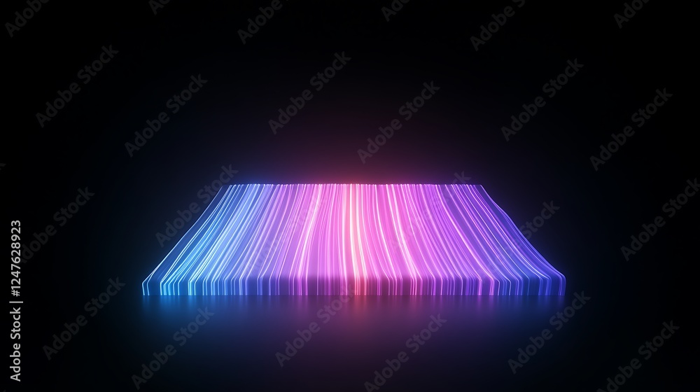 Poster A glowing 3D bar graph floating in mid-air, showcasing a modern and dynamic visual representation of data.