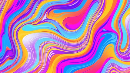 Psychedelic swirl carnival pattern with retro waves, swirls, and twirls, featuring an abstract groovy texture in a Y2K aesthetic.