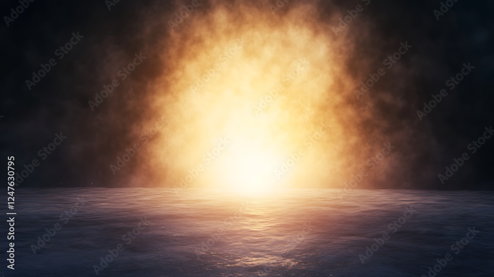Poster A bright, glowing path symbolizes hope and emergence from darkness in this captivating image.
