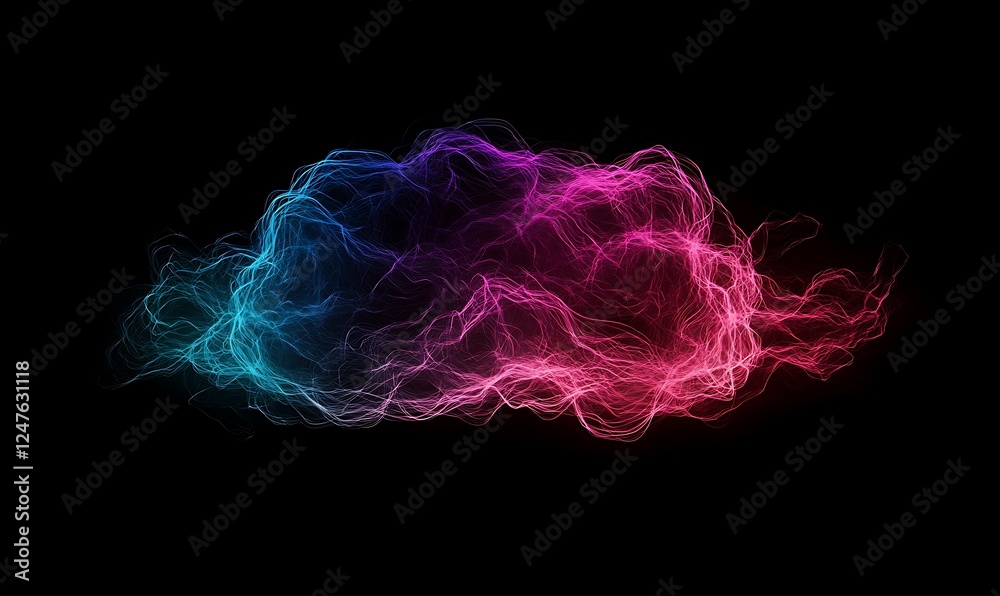Poster A digital cloud designed in a brain shape, symbolizing interconnectedness and technology.