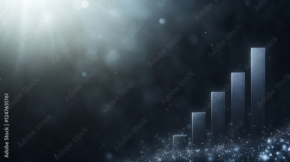 Aufkleber a 3d bar graph illustration symbolizing growth and progress, suitable for presentations and reports.