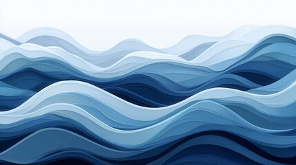 Fototapeta premium Abstract Blue Ocean Wave Illustration