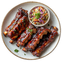 Scrumptious BBQ Ribs with Coleslaw
