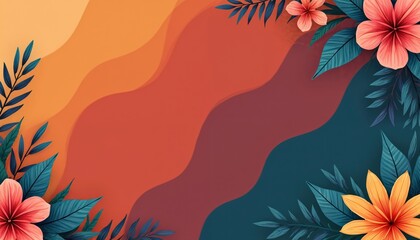 Stylish banner design for Asian American Native Hawaiian Pacific Islander Heritage Month. Vibrant colors, flowers create festive atmosphere. Blank space for text allows customized messages. Suitable