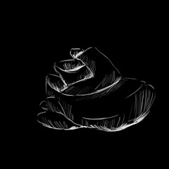 Graphic Pencil Illustration Cream Topping for Dessert Decoration, Graphic Clipart for Menu Design, Interior, Exterior, Print and Textile