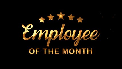 Employee of the month Text Animation. Ideal for recognizing top performing employees, printing certificates, or creating celebratory graphics.