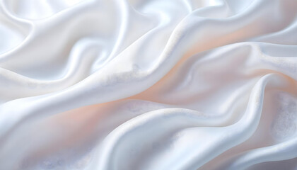 Obraz premium white silk wave product beauty skin care promotion illustration background