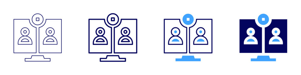 Brand showcase icon in 4 different styles. Thin Line, Line, Bold Line, Duotone. Duotone style. Editable stroke