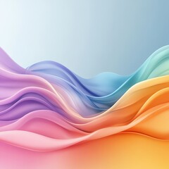 Soft Colorful Waves of Fluid Motion Abstract Design