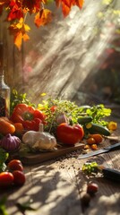 autumn harvest vegetables still life photography