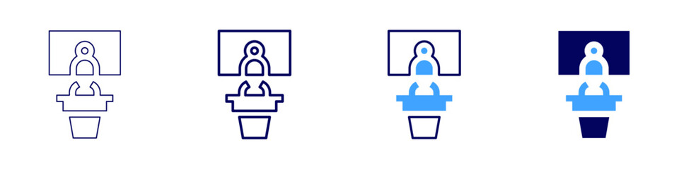 Industry insights icon in 4 different styles. Thin Line, Line, Bold Line, Duotone. Duotone style. Editable stroke