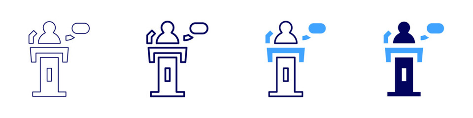 Leadership summit icon in 4 different styles. Thin Line, Line, Bold Line, Duotone. Duotone style. Editable stroke