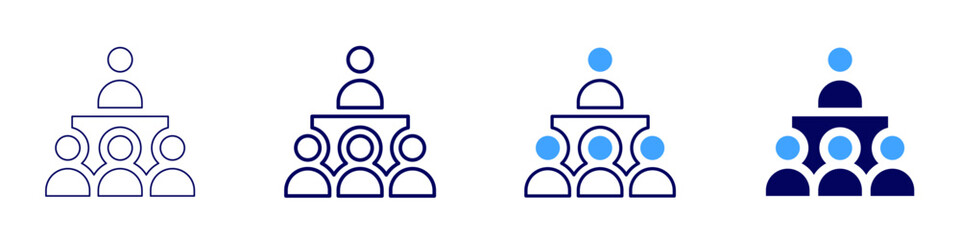 Session abstract icon in 4 different styles. Thin Line, Line, Bold Line, Duotone. Duotone style. Editable stroke