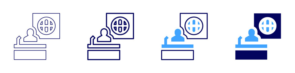 Science summit icon in 4 different styles. Thin Line, Line, Bold Line, Duotone. Duotone style. Editable stroke