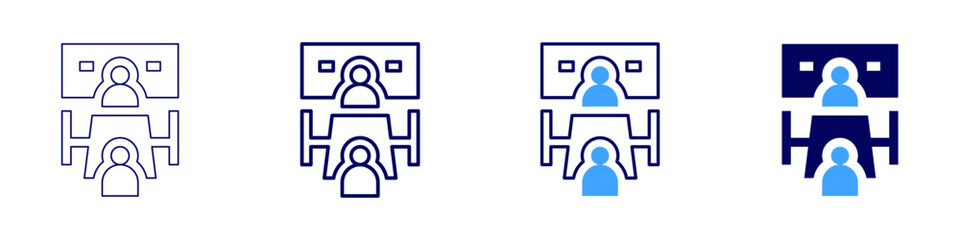 Speaker engagement icon in 4 different styles. Thin Line, Line, Bold Line, Duotone. Duotone style. Editable stroke