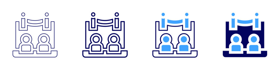 Speaker registration icon in 4 different styles. Thin Line, Line, Bold Line, Duotone. Duotone style. Editable stroke