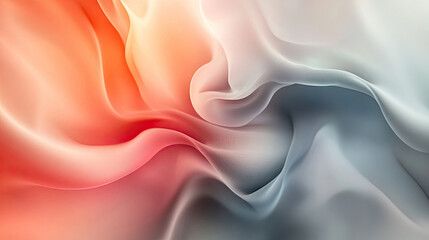 Obraz premium Abstract Flowing Waves in Soft Peach, Pink, and Grey with Smooth Gradients