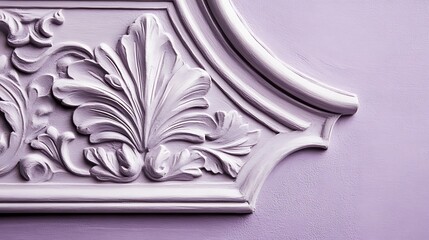Ornate Lavender Wall Decor Featuring Intricate Floral Carving